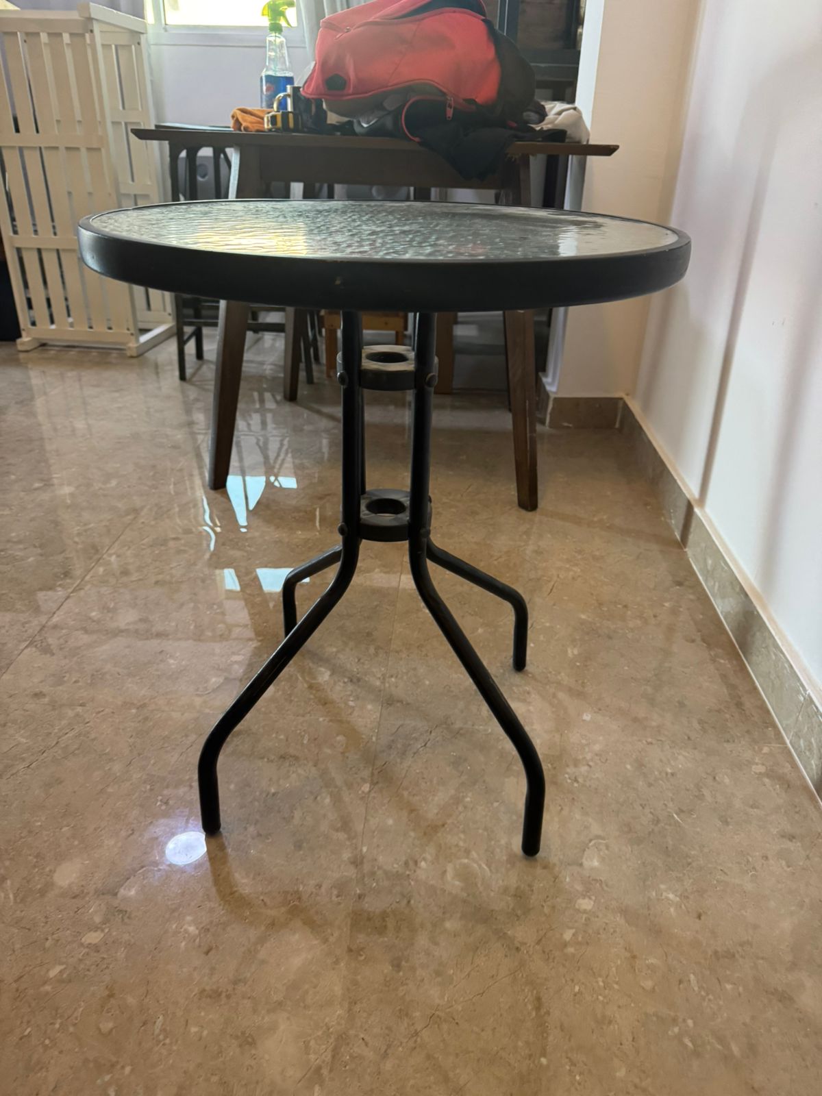 Small Glass Garden Table - Great Condition! Only OMR 10!