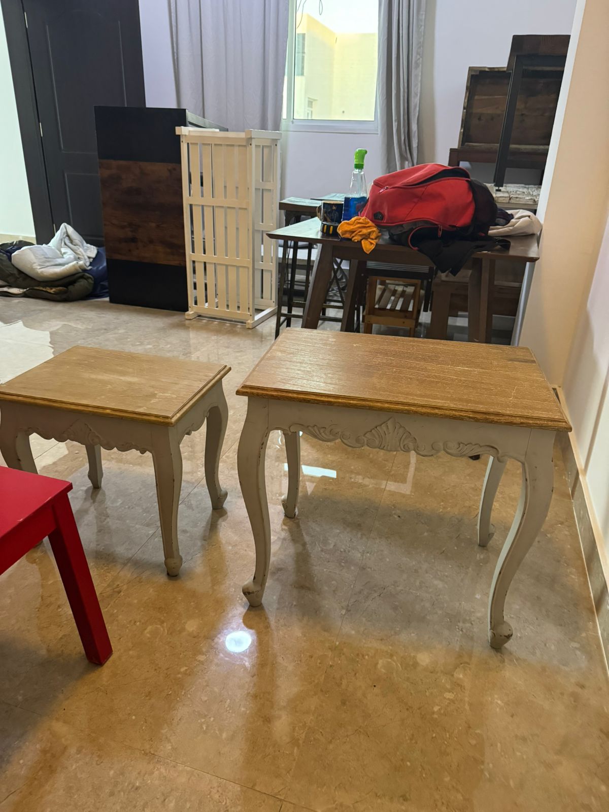 Set of 2 Unique Small Tables - Great Condition! Only OMR 20!