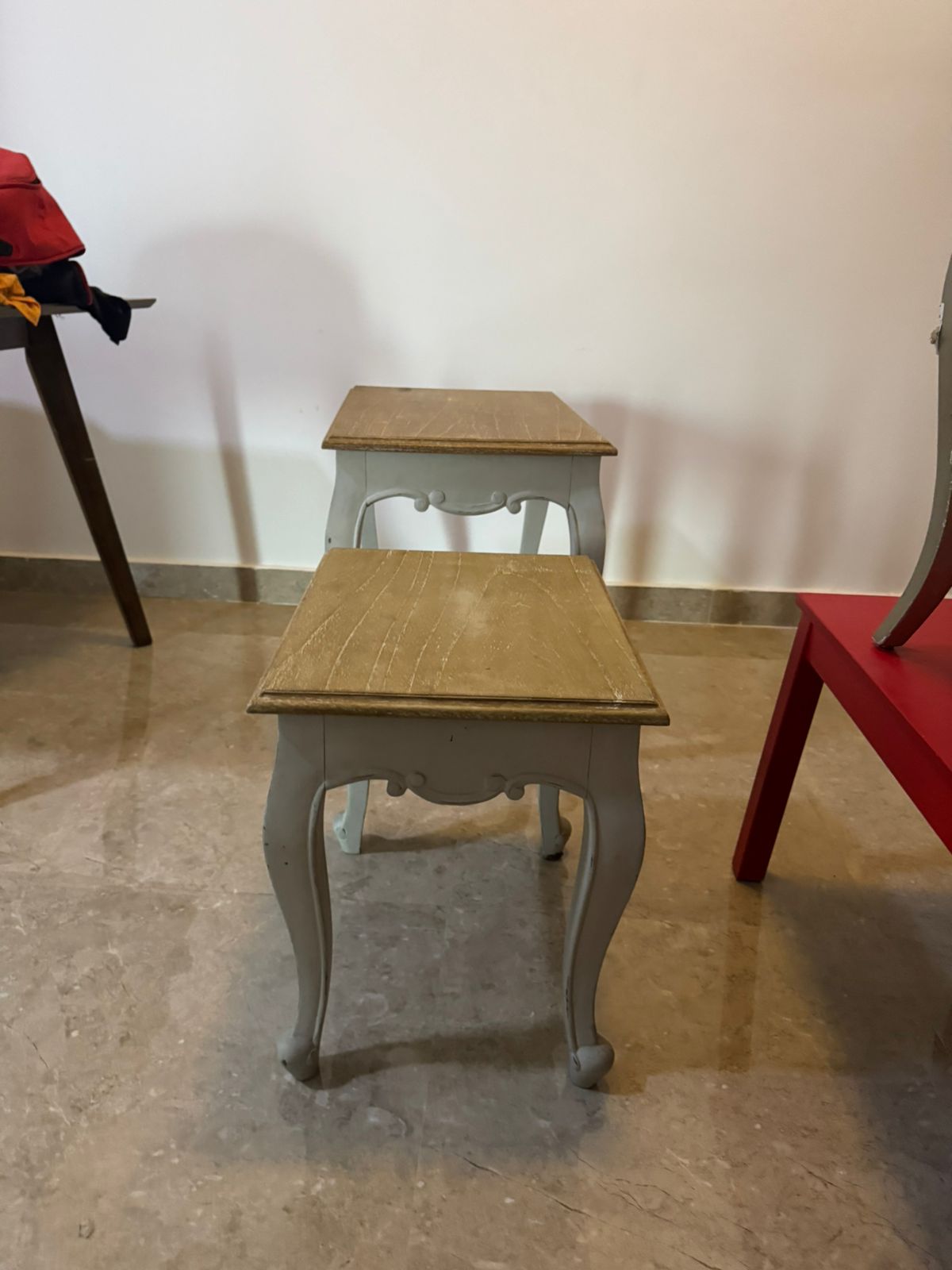 Set of 2 Unique Small Tables - Great Condition! Only OMR 20!